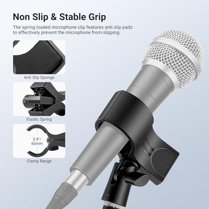 NEEWER Desktop Microphone Stand with Flexible Arm, Adjustable Desk Mic Clamp Holder Mount with Clip & 1/4" to 5/8" Adapter Compatible with Shure Razer Seiren Mini Audio Technica AT2020, MS042 - style: MS042