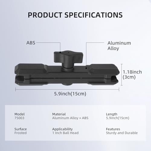 Double Socket Arm,Extension Arm Compatible with RAM Mounts Any B Size 1" Ball Head Components & Bike Motorcycle Car Phone Mount Holder with 1'' Ball Adapter, Aluminum Alloy Long 5.9", 75003 - size: Large socket arm