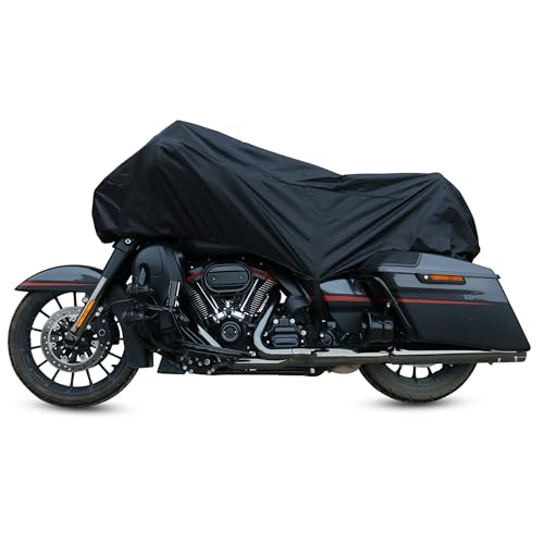 Motorcycle Cover Lightweight Half Cover Outdoor Waterproof Rain Dust Protector Black XL for Most Full Dress Touring Cruiser Replace Parts