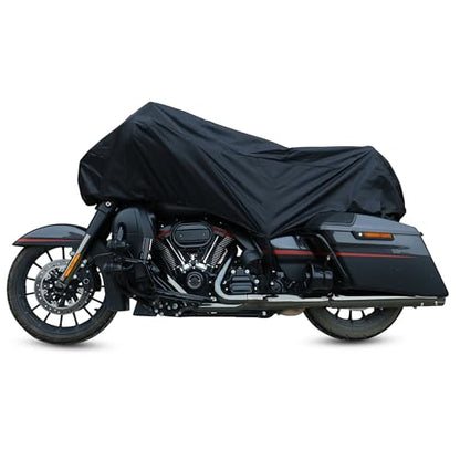 Motorcycle Cover Lightweight Half Cover Outdoor Waterproof Rain Dust Protector Black XL for Most Full Dress Touring Cruiser Replace Parts