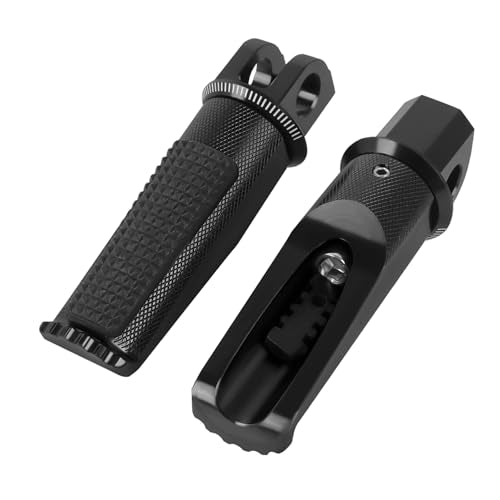 Motorcycle Footpegs Rear Passenger Foot Pegs Replacement for Yamaha YZF R25 R3 R15 MT03 MT25 MT07 MT09 MT10 XSR 700 900 T-MAX TMAX T MAX 530 500 FZ1 FZ6 Foot Rests Pedal (black) - color: black