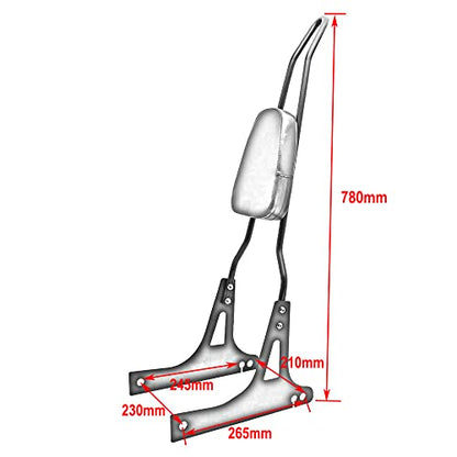 Motorcycle Detachable Pad Passenger Backrest Sissy Bar for 2006-2016 Harley Davidson Dyna FLD Street Bob FXDB FXD Wide Glide Super Glide Custom FXDC Low Rider FXDL Chrome - color: Chrome