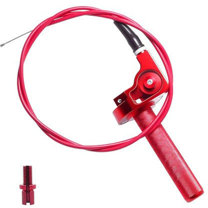 Motorcycle Throttle Grip 7/8" 22mm CNC Aluminum Quick Twister with Throttle Cable for KLX CR CRF EXC XR CRF50 CRF230 50 110 125 230 250 Dirt Pit Bike Motocross Motorbike Quad ATV - color: Style-B-Red