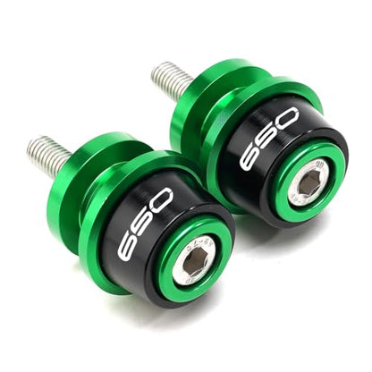 Compatible with 2025 Ninja 650 KRT Ninja650 Z650 RS Z 650 Versys 650 2015-2021 2022 2023 2024 2025 CNC Motorcycle Swingarm Spool Slider Stand Screws (Green) - color: Green