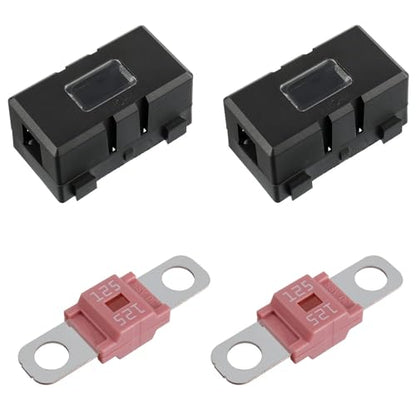 BOJACK 125 Amp AMI/Midi Fuse Holders and High Current Bolt-on Midi Fuses 125A for Cars Trucks Vehicles (Pack of 2 - style: 125A