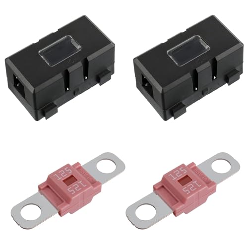 BOJACK 125 Amp AMI/Midi Fuse Holders and High Current Bolt-on Midi Fuses 125A for Cars Trucks Vehicles (Pack of 2 - style: 125A