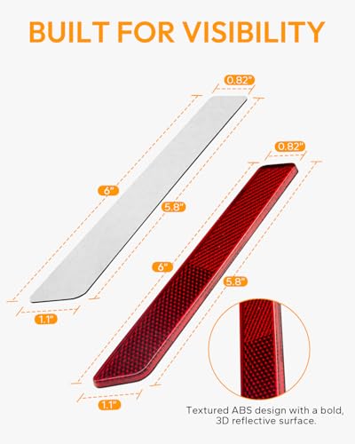 PBYMT Saddlebag Reflector, Hard Saddle Bag Latch Cover Compatible for Harley Touring Street Glide Electra Glide Road Glide Road King 2014-2024, Red