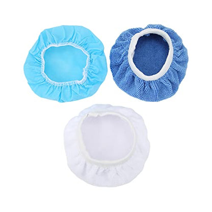 24Pack Polishing Bonnet Set 6in Microfiber Nonwoven Cotton Buffing Pads for Car Motorcycle Boat Waxing and Polishing