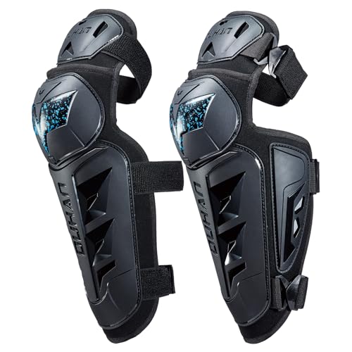 DUHAN Motorcycle Shin Guards 4Pcs Elbow Guard and Knee Pads Adjustable Anti-Slip Motorcycle Protective Gear for Men and Women - color: Black/Blue, size: 2 Pcs Set