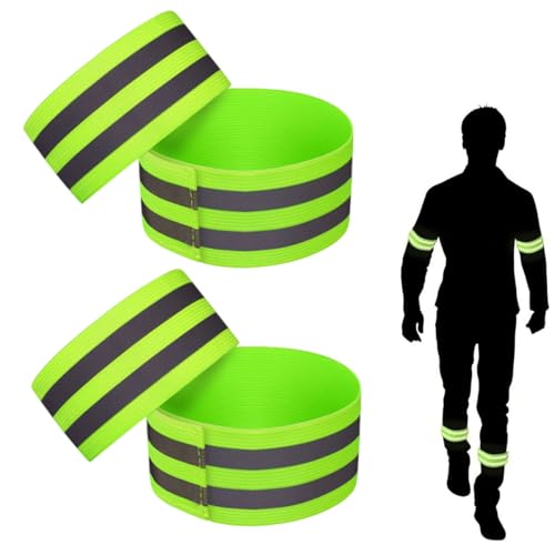2/4 PCS Safety Reflective Belt - High Visibility Straps for Wrist, Arm, Ankle & Leg for Night Walking, Cycling & Running - color: 4 Pcs