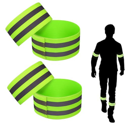 2/4 PCS Safety Reflective Belt - High Visibility Straps for Wrist, Arm, Ankle & Leg for Night Walking, Cycling & Running - color: 4 Pcs