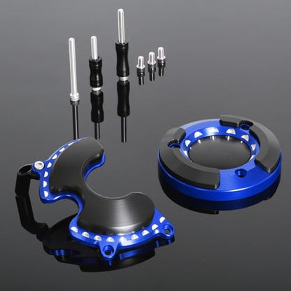 Monkey125 Left Right Engine Cover Protector Slider Compatible with Monkey 125 Super Cub C125 2018-2021 3D CNC Motorcycle Accessories Engine Crankcase Guard (Blue) - color: Blue2