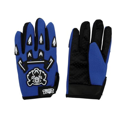 SLMOTO Youth ATV Helmet Blue Flame Dot Motocross Offroad Street Helmet Motorcycle Helmet Dirt Bike Motocross ATV Helmet+Goggles+Gloves,Large - color: Blue Frame, size: Large