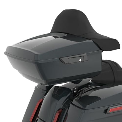 Advanblack 2025 Road Glide King Tour Trunk Pack Black Latch Wrap-Around Backrest Compatible with 2024-2025 Harley Touring Road Glide, Street Glide, Electra Glide (Iron Horse Metallic) - color: Iron Horse Metallic