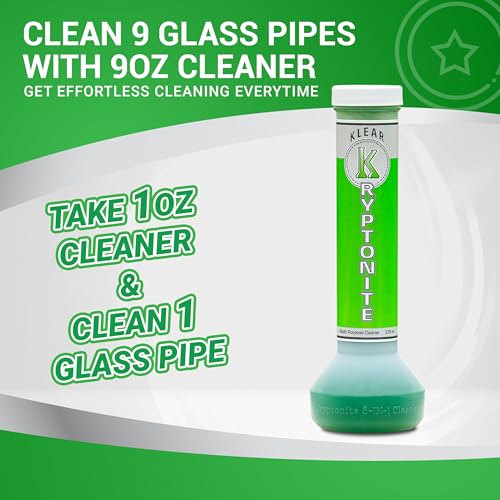 KLEAR Kryptonite Multipurpose Glass Cleaner |Powerful Cleaning 5-1 Combo | Glass Friendly & Alcohol-Free Glass Cleaner| Coat, Relax, Rinse| 9 oz (Pack of 1) - style: Pack of 1