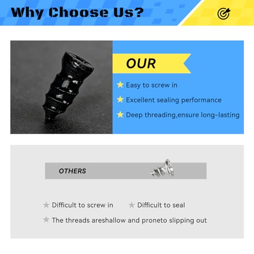 Tire Screw Plug Repair kit, 100 PCS Tire Repair Rubber Nail, for Quick Fixes,Self-Service Tires Repairs Kit, with Box and Screwdriver, Screw in Tire Plugs for Car, Motorcycle, Truck, ATV, Tractor - size: 100PCS