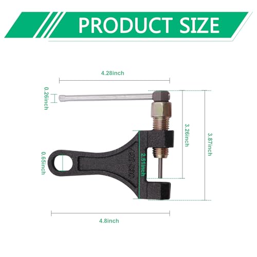 1 PC Motorcycle Chain Breaker, 420-530 Roller Chain Breaker Tool, Metal Single Strand Breaking Tool, for Small Roller Chains of Models 420, 428, 520, 525, 528, and 530 (Black)