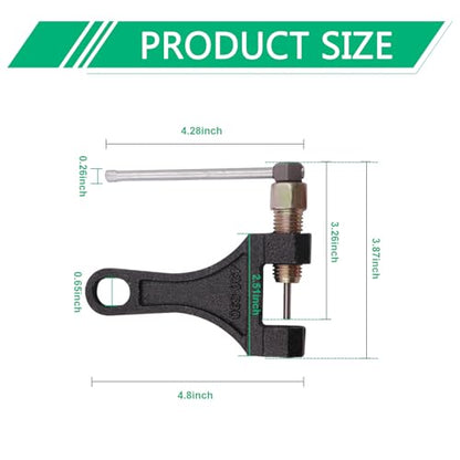 1 PC Motorcycle Chain Breaker, 420-530 Roller Chain Breaker Tool, Metal Single Strand Breaking Tool, for Small Roller Chains of Models 420, 428, 520, 525, 528, and 530 (Black)