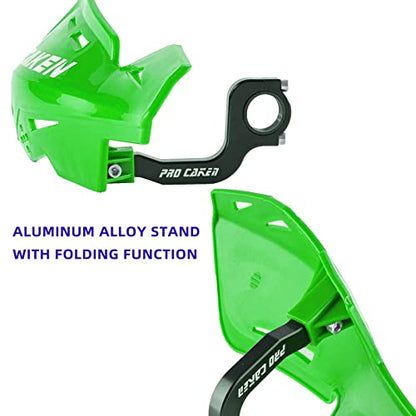 Universal 7/8" 22mm and 1 1/8" 28mm Handle Bar Hand Guards CNC Bracket for Dirt Bike Motocross ATV Scooter for CRF KLX KX LTR TRX SX SXF EXC XCW Grizzly Hawk 250 Bicycles-Green - color: Green