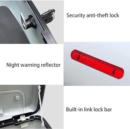 Universal Motorcycle Top Box, Motorcycle Scooter Top Box Tail Trunk Helmet Luggage Box with Security Lock and Mounting Hardware for Motorcycle with Tailstock,Red