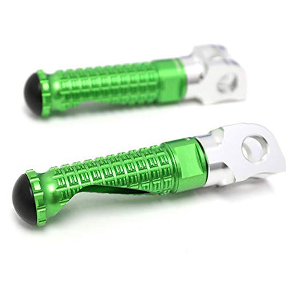 MC MOTOPARTS MPRO Green CNC Rider Foot Pegs Compatible with YZF R1 00-21 YZF R6 03-19 YZF R1M 15-21 R1S 16-19 - color: Green, size: No Extension