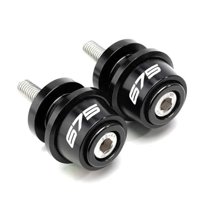 MOWOK Fit For 675SS 675SR 675NK 675 SR-R 675 SR/NK/SS/SR-R 10MM Motorcycle Accessories Rear Stand Screws M10 Swing Arm Swingarm Spools slider (Black) - color: Black