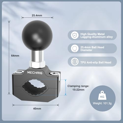 Aluminum Alloy Handlebar Clamp Mount, Medium U-Bolt Base with 1 inch Ball Head Compatible With RAM Mount Double Socket Arm & Motorcycle Ebike Phone Holder,Fit for 0.59" to 0.87" Diameter,78014 - size: Medium