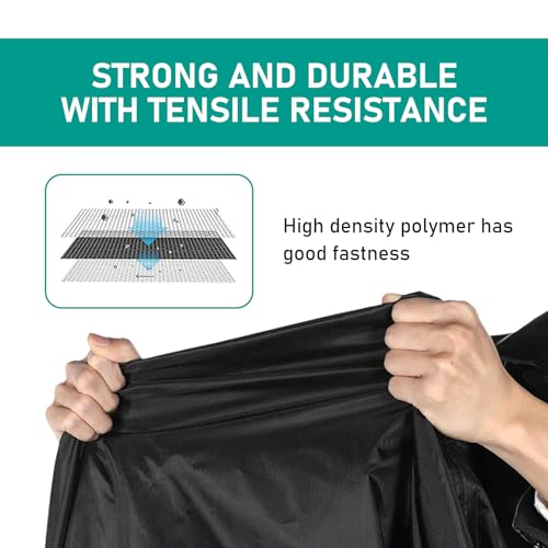 1 PC Motorcycle Cover, 96.4" x 41.3" x 49.2" Waterproof Dustproof Sun-Proof Cloth for All Seasons, Full Coverage Protective Cover with Anti-Theft Lock Hole, Universal for Motorcycles (Black)