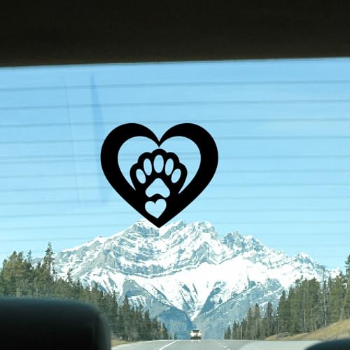 GORGECRAFT 4 Styles 4Pcs Cat Dog Paw Prints Car Sticker Black Reflective Heart Car Bumper Decals Waterproof PET Automotive Exterior Decor Stickers for SUV Truck Motorcycle Doors Walls Laptop - style: Paw Print