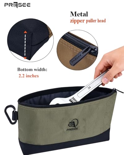 Tool Pouch Zipper Small Tool Bag Stand-Up Tool Pouches Organizer Small Tool Bags with Metal Carabiner, 1680D Duty for Tools, Stationary, Pencil Pouch, Pack of 1, 12.5 Inch Blue - color: 1 Pack, 12.5" Blue