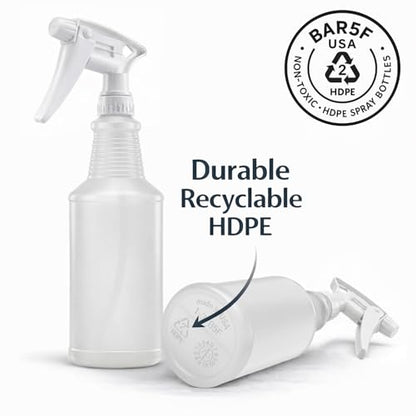 Bar5F Commercial Spray Bottles with Adjustable Trigger, Chemical Resistant HDPE, BPA-Free (3-Pack / 24 oz/Multicolor)