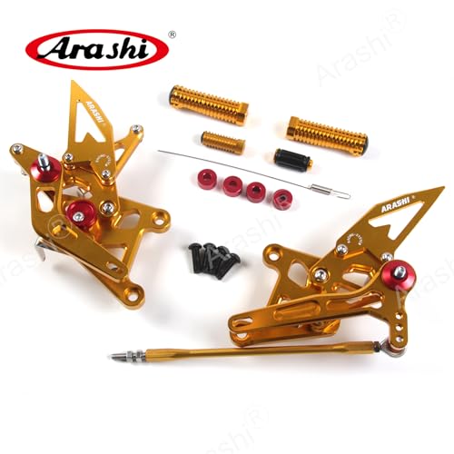 Arashi Version 2.0 Adjustable Rearsets for Honda CB300F CBR300R 2015-2023 ABS include, Gold - color: Gold, size: CB300F CBR300R 2015-2023 ABS include