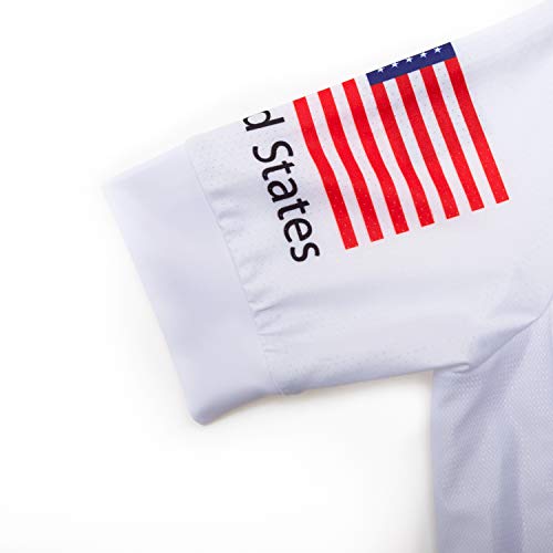 Women's Cycling Jersey Bike Shirts Short Sleeve Ladies Bicycle Clothing MTB Cycle Jacket - color: America Us Team, size: Small