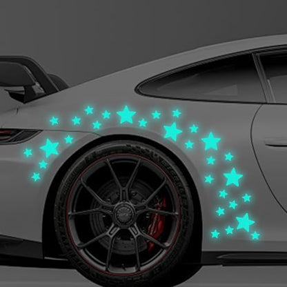 30pcs Star Vinyl Decal for Cars, High Intensity Reflective DIY Stickers for Window Bumper Mirror Laptop Decals Waterproof Night Safety Sign Car Stickers (Mint Green) - color: Mint Green