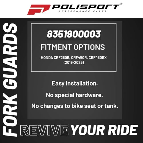 Polisport Fork Guards for Honda CRF250R, CRF450R, CRF450RX (2019-2025) Red, Durable Off-Road Fork Protectors