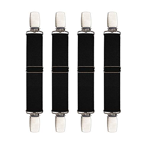 Boncas Improved Adjustable Elastic Boot Clips Boot Straps Pant Clips Stirrups Leg Straps Keeping Your Pants Tucked - color: Flat 3" -4.7"