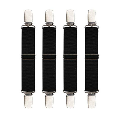 Boncas Improved Adjustable Elastic Boot Clips Boot Straps Pant Clips Stirrups Leg Straps Keeping Your Pants Tucked - color: Flat 3" -4.7"