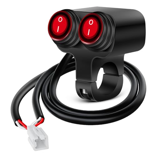 Nilight Motorcycle 7/8" (22mm) Handlebar Switch Plug and Play 12V Waterproof On Off Push Button Dual Control for ATV UTV Driving Light Bar - color: Motorcycle Handlebar Switch-Dual Control 4 Pin