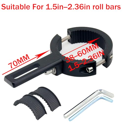 Motorcycle Spotlight Mount Brackets, Motorbike Tube Clamp Turn Signal Mounting Clamp Fog Light Holder for 1.5"-2.36" ATV UTV Roll Bar (2 Pcs)