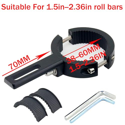 Motorcycle Spotlight Mount Brackets, Motorbike Tube Clamp Turn Signal Mounting Clamp Fog Light Holder for 1.5"-2.36" ATV UTV Roll Bar (2 Pcs)