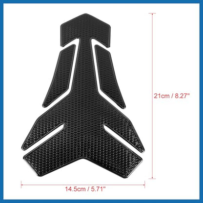 Motorcycle Gas Oil Fuel Tank Protector PVC Rubber Pad Emblem Badge Sticker Black Protector Decal Item Replacement