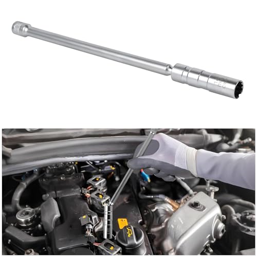 14mm Spark Plug Socket, 9/16" Magnetic Spark Plug Socket, 3/8" Drive x 12" Extended 360 Degree Swivel Thin Wall Spark Plug Removal Tool, 12 Point Spark Plug Removal Wrench