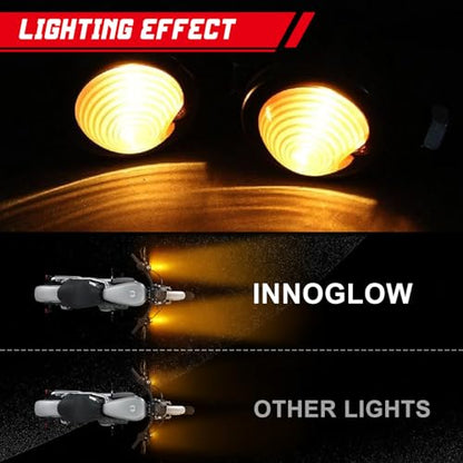 INNOGLOW Motorcycle Turn Signal Lights for Harley Kawasaki Suzuki Yamaha Motorcycle Custom Bike Cruiser Bobber (Aluminum) - color: Style-3