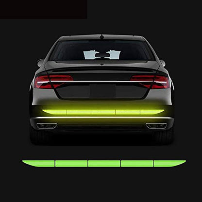 5pcs/Set Diamond Grade Reflective Stickers High Intensity Night Visibility Safety Warning Sign Reflective Tape Stickers for Cars Trucks Helmets Motorcycle Bumper Sticker 35.83x1.57in - color: Fluorescent Green