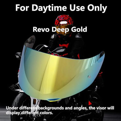 K1 Helmet shield Replacement,K5 Motorcycle Helmet Visor Compatible with K1 K1S K3SV K5 K5S(Revo Deep Gold) - color: Revo Deep Gold