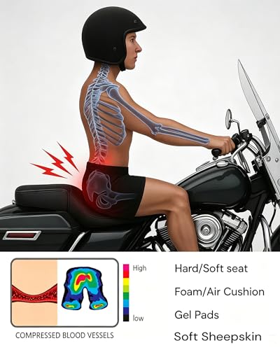 Motorcycle Seat Cushion, 3D Honeycomb Tailbone Cutout Pressure Relief Cooling Seat Pad Protect Sensitive Areas, Universal Shock Absorbing Non‑Slip for Long Distance Rides (with Cover) - color: with Cover