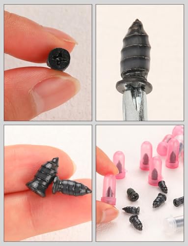 Large Emergency Tire Repair Nails 60PCS, 0.25×0.53 in Vacuum Rubber Tire Screw Plug Repair Kit, Flat Tire Quick Fix Rubber Nail Tool with Screwdriver for Car Motorcycle Jeep Truck Puncture - size: 60Pcs