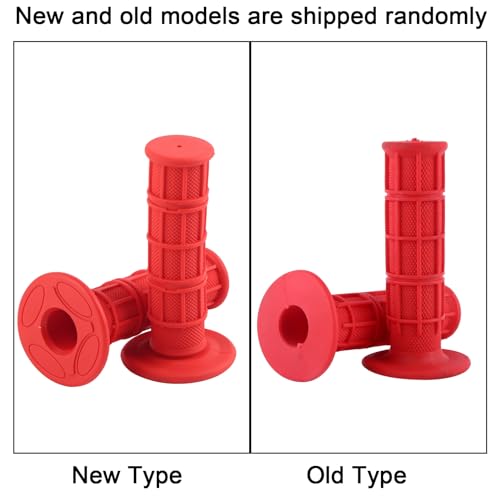 1Pair White Grips, 22mm 7/8" Dirt Bike Grips Scooter Grips Handlebar Hand Grips for Motorcycle, Mini Bike, Dirt Bike, Pit Bike Handlebar Pro Taper Grips Dirtbike - color: red