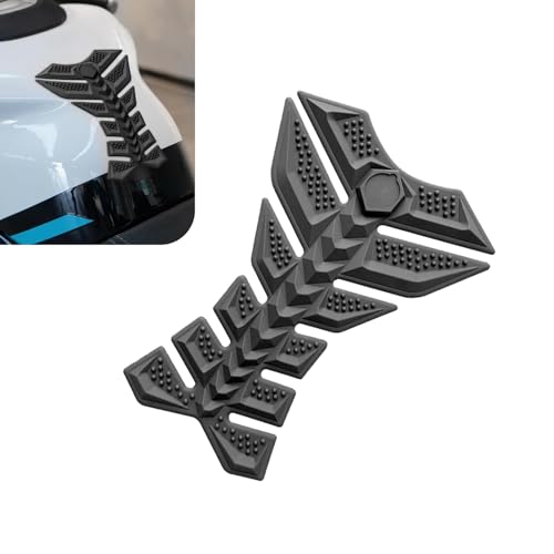 Motorcycle Tank Pad, Fishbone 3D Motorcycle Tank Protector, Waterproof Scratch-resistant Gas Decals, Universal Modifications Accessories (Black)