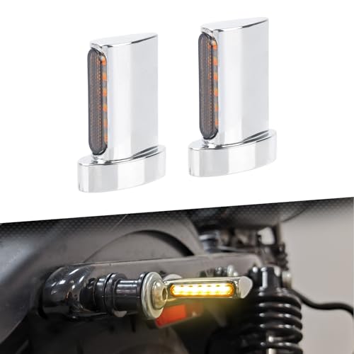 LED Turn Signal Light Motorcycle Mini Blinkers Indicators Fit for Harley Sportster XL 1992-2022 M6 Bolt Thread (Chrome Shell+Smoke Lens+6 Lights Dual Functions) - color: Chrome Shell+Smoke Lens+6 Lights Dual Functions